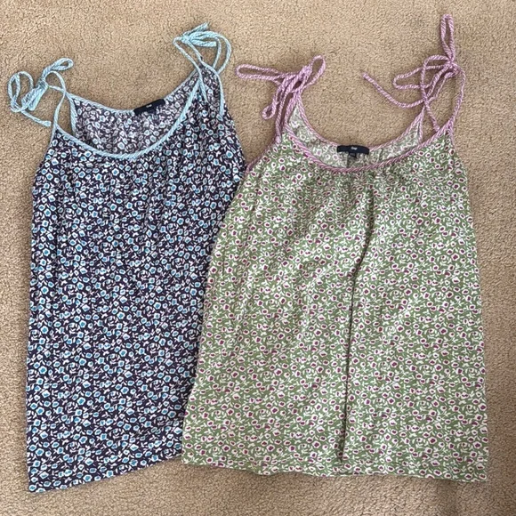 GAP Blue and White Tie Front Camisole Sleeveless Top Medium - Picture 1 of 5